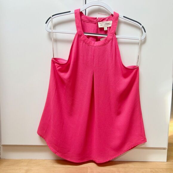NWT Sweet Wanderer High Neck Sleevless Top in Fuchsia, Size Large - Picture 1 of 8